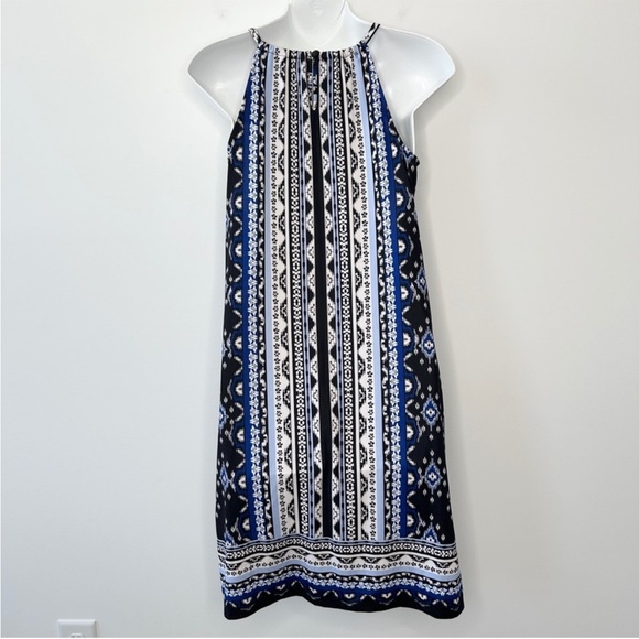 INC INTERNATIONAL CONCEPTS Blue Black White
Boho Halter Shift Dress Size Small - Picture 5 of 7